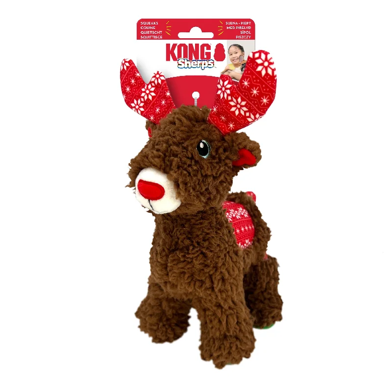 KONG Christmas Sherps Reindeer Medium Soft Dog Toy