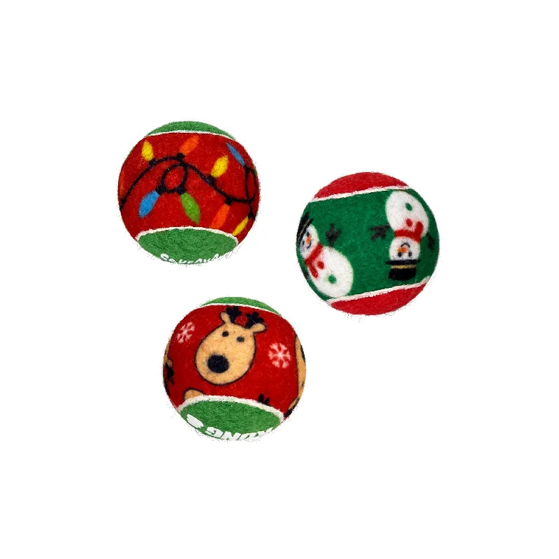 KONG Christmas Squeaker Ball Small Assorted Dog Toy