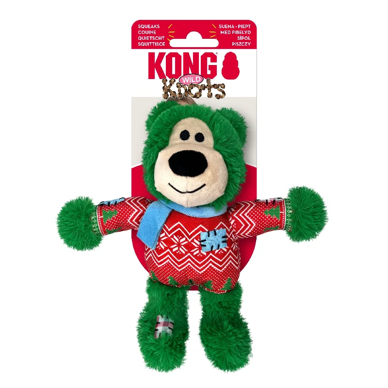 KONG Christmas Wild Knots Bear Assorted Medium to Large Dog Toy