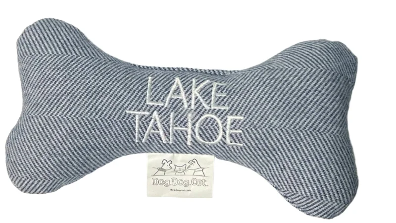 Lake Tahoe Tweed Bone Dog Toy