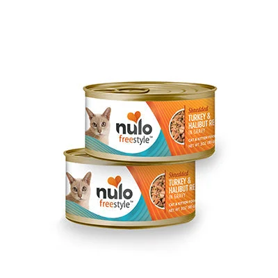 Nulo Freestyle Grain Free Shredded Turkey & Halibut Recipe in Gravy Canned Cat Food