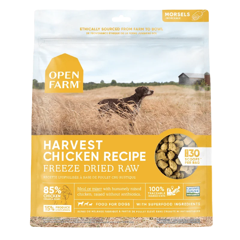 Open Farm Grain Free Harvest Chicken Recipe Freeze Dried Raw Dog Food