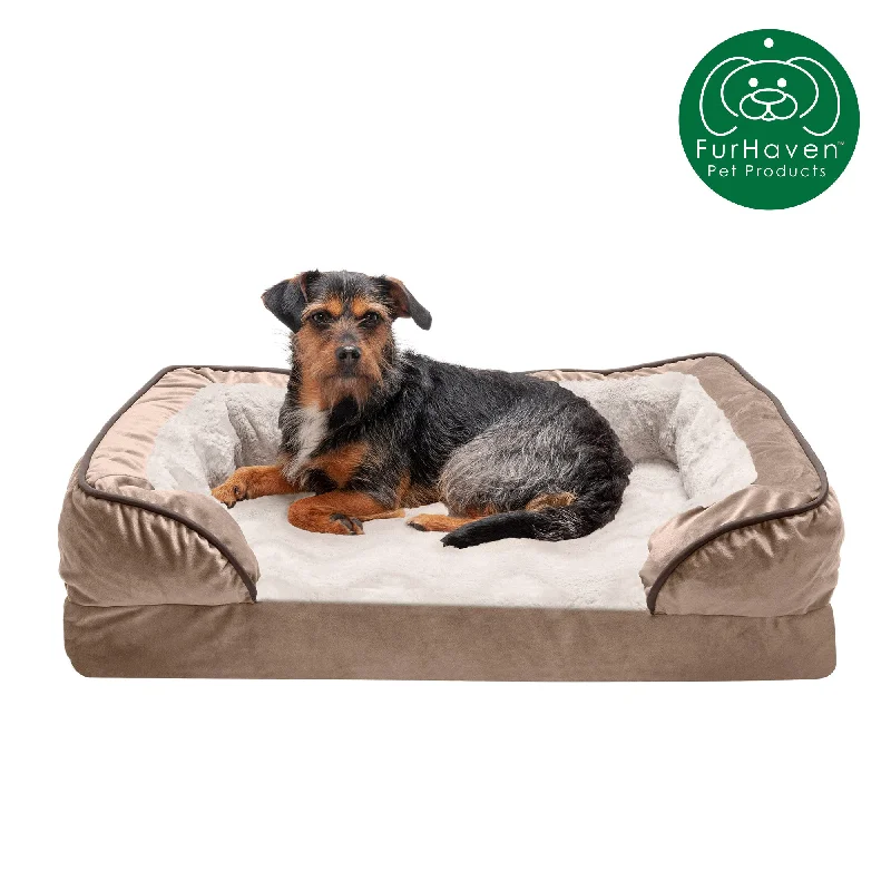 Perfect Comfort Velvet Waves Sofa-Style Couch Pet Bed