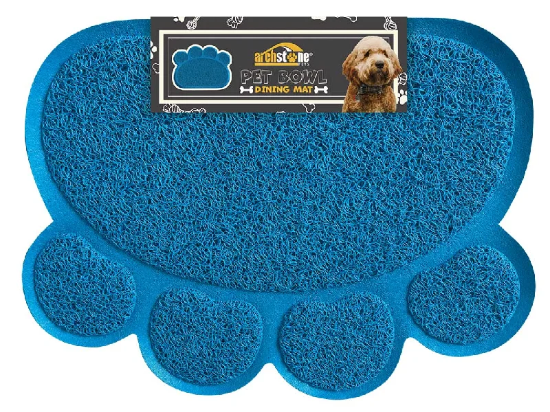 Pet Bowl Dining Mat Pawprint Shape