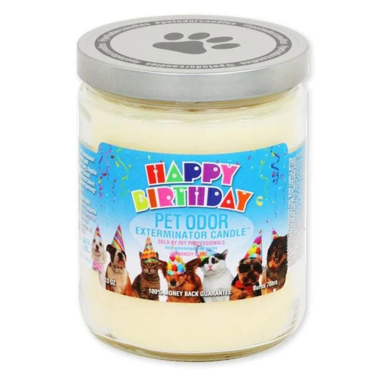 Pet Odor Exterminator Candle, Happy Birthday