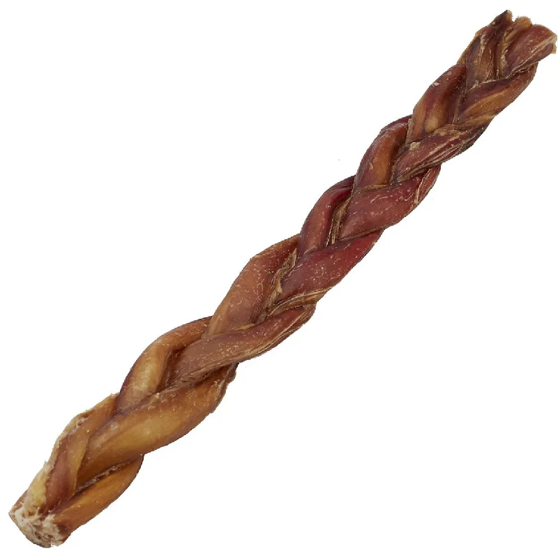 Premium Odor-Free Braided Bully Stick Dog Chews, 12inch