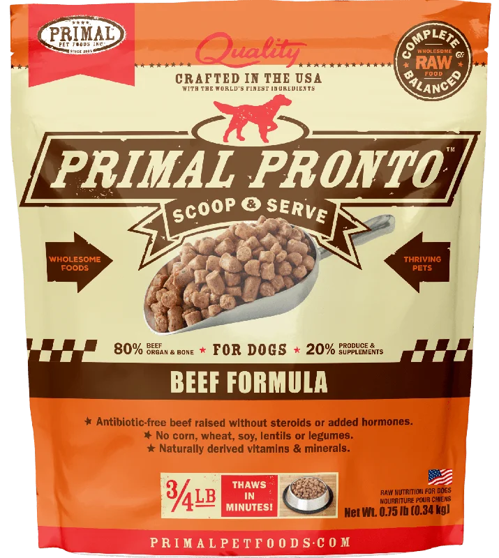 Primal Pronto Raw Frozen Beef Formula For Dogs