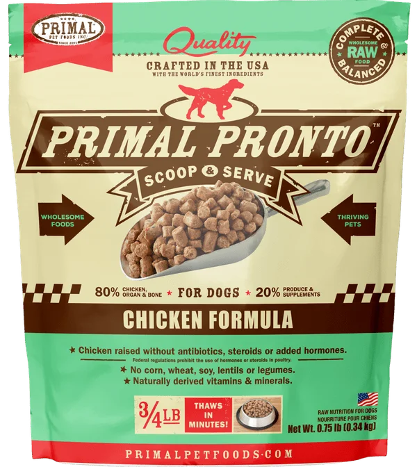 Primal Pronto Raw Frozen Chicken Formula For Dogs