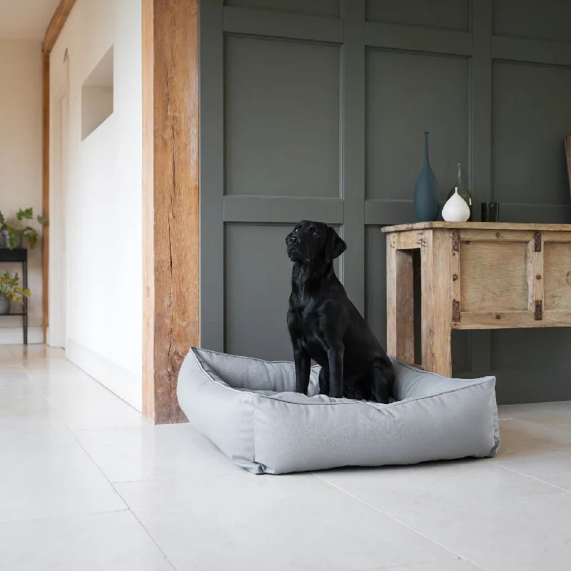 Box Bed With Removable Covers in Rhino Tough Granite Faux Leather by Lords & Labradors