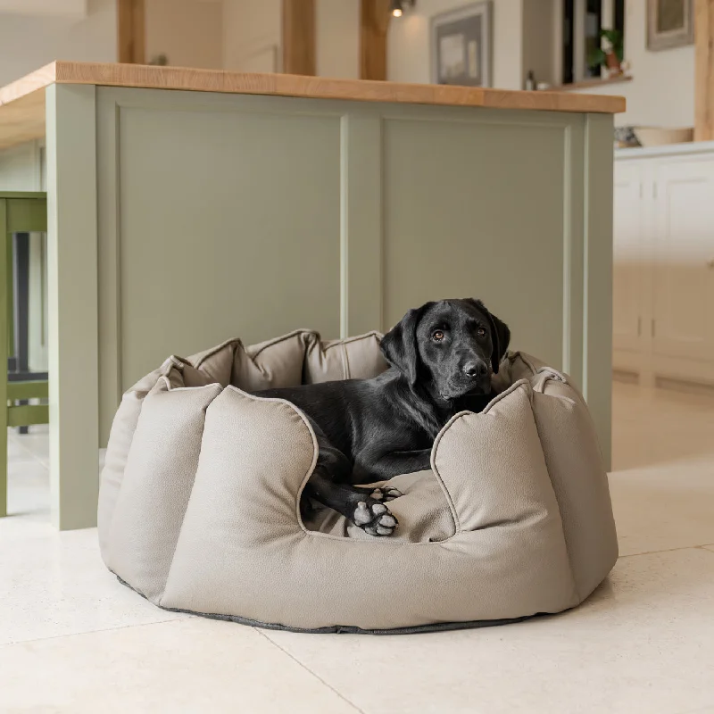 High Wall Bed With Removable Covers in Rhino Tough Camel Faux Leather by Lords & Labradors