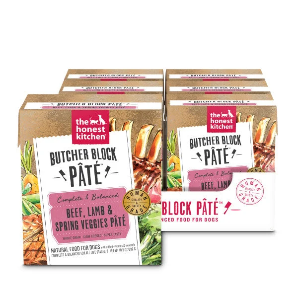 The Honest Kitchen Butcher Block Pate Beef, Lamb & Spring Veggies Wet Dog Food, 6/10.5oz