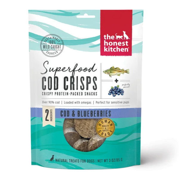 The Honest Kitchen Cod Skins Crisps Dog Treats, Cod & Blueberry