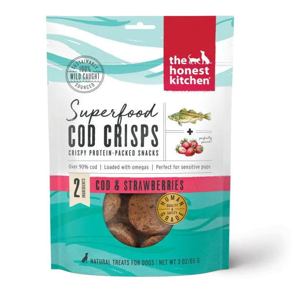 The Honest Kitchen Cod Skins Crisps Dog Treats, Cod & Strawberry