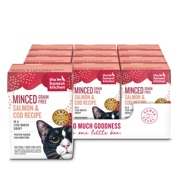 The Honest Kitchen Minced Salmon & Cod in Fish Broth Gravy Wet Cat Food