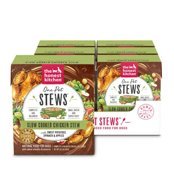 The Honest Kitchen One Pot Stews Slow Cooked Chicken Stew with Sweet Potato, Spinach and Apples Wet Dog Food, 6/10.5oz