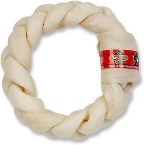 The Rawhide Express Braided Rawhide Ring Dog Chew