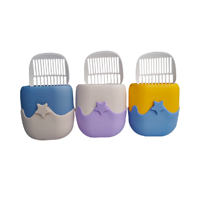 Tiny Pet Cat Litter Scoop with Storage Ice Cream Shape