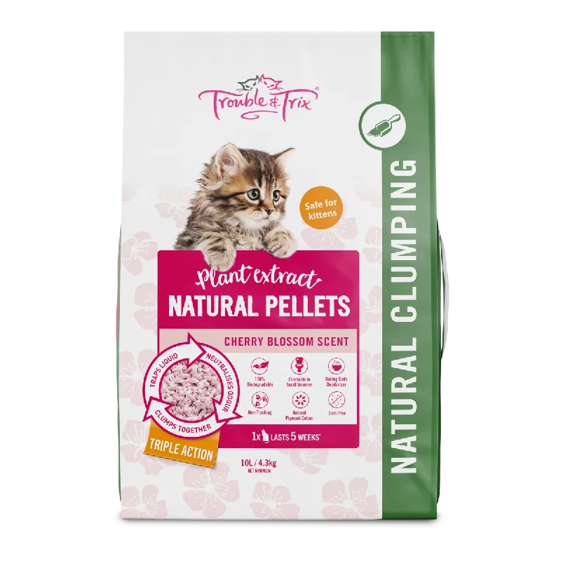 Trouble and Trix Plant Cherry Blossom Extract Natural Cat Litter 10L