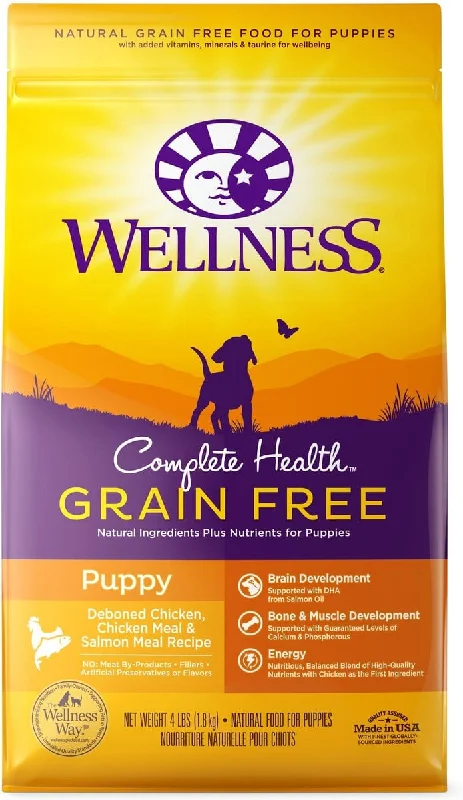 Wellness Complete Health Grain Free Puppy Deboned Chicken, Chicken Meal and Salmon Meal Recipe Dry Dog Food