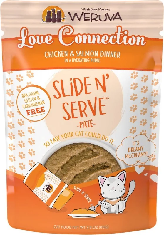 Weruva Slide N' Serve Grain Free Love Connection Chicken & Salmon Dinner Wet Cat Food Pouch Single