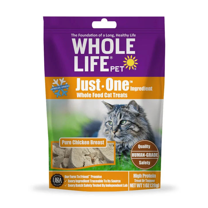 Whole Life Pet Just One Ingredient Chicken Freeze-Dried Cat Treats, 1 oz Bag