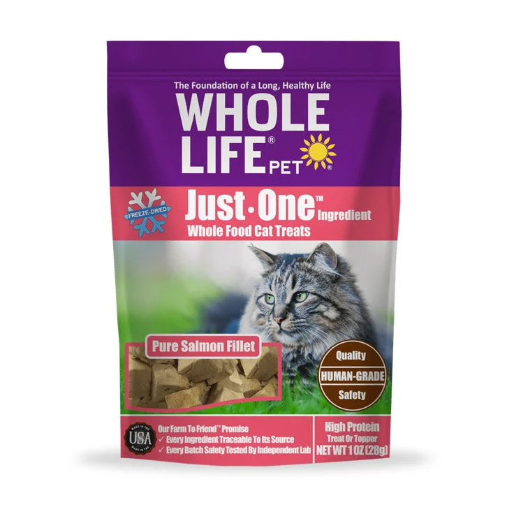 Whole Life Pet Just One Ingredient Salmon Freeze-Dried Cat Treats, 1 oz Bag